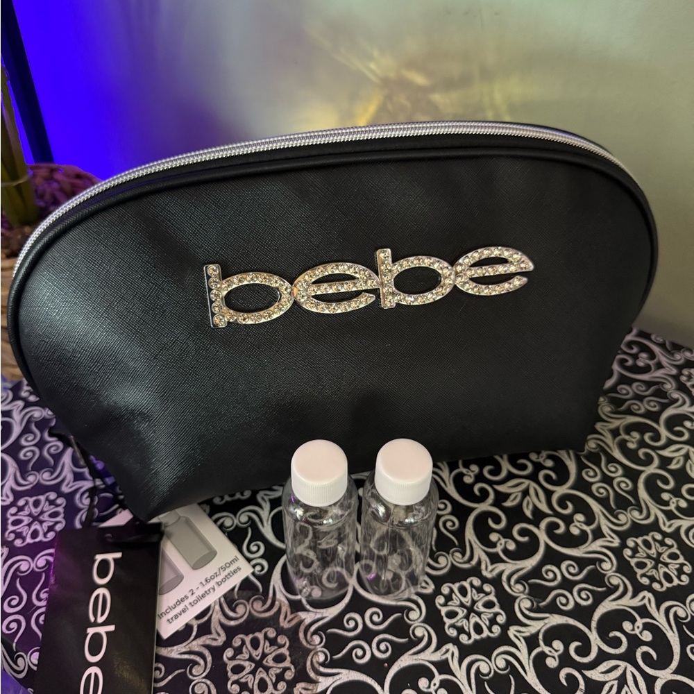 Bebe Black Cosmetic Bag with Sparkling Logo